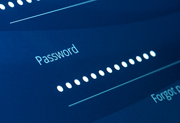 Password entry field on a computer screen.